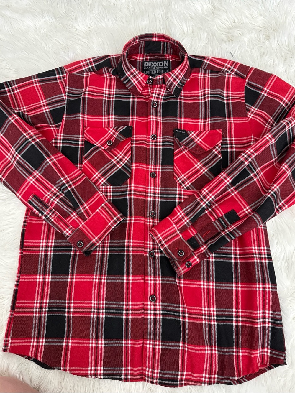 DIXXON Red and Black Plaid Button-Down Shirt